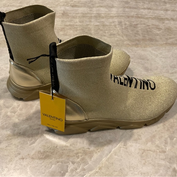 Valentino Melissa gold sock sneakers. NWT - Picture 3 of 10